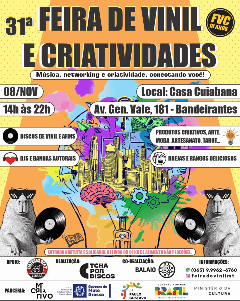 Cultura: Feira do Vinil celebra 10 anos com edição especial recheada de música e arte na Casa Cuiabana 9